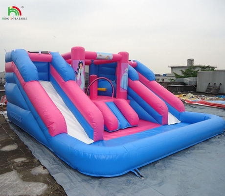 bán nóng slide nước bơm hai làn đường slide nước bơm với hồ bơi tháo rời