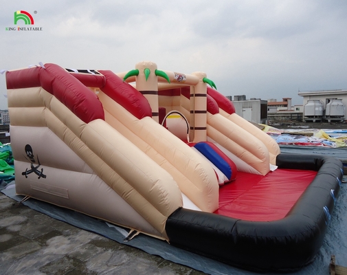 Custom Inflatable Bouncer Combo Lâu đài khô và ướt Combo Double Lane Inflatable Water Slide với bể bơi
