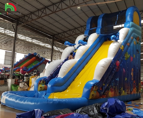 Đồ chơi phim hoạt hình ẩm ướt giá rẻ Bounce House Commercial Inflatable Water Slide
