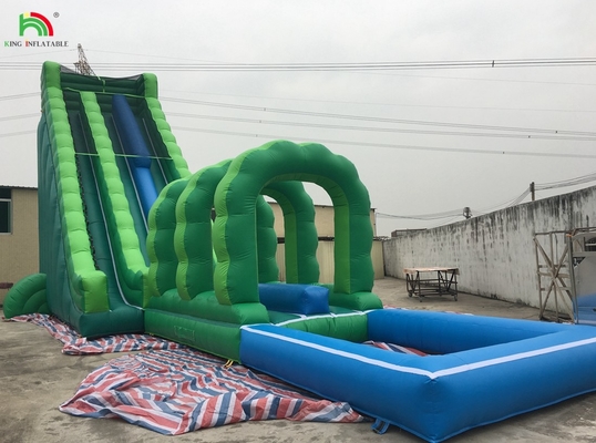 Giant Water Slide Inflatable Commercial Inflatable Water Slide với bể bơi