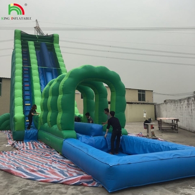 Giant Water Slide Inflatable Commercial Inflatable Water Slide với bể bơi