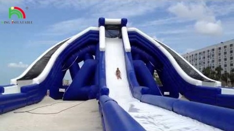 Super Triple Slide Slide nước bơm ngoài trời Công viên nước trẻ em thương mại Blow Up Water Slides