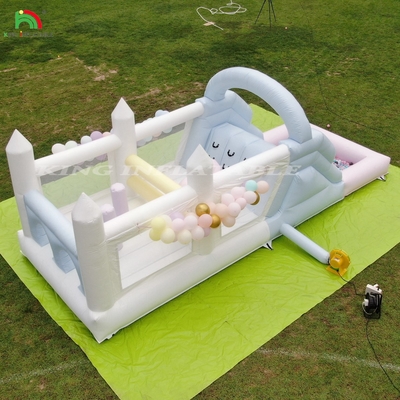 Bouncer có thể thổi lên Combo Obstacle Course Bounce Castle House With Slides Ball Pit Climbing Blower