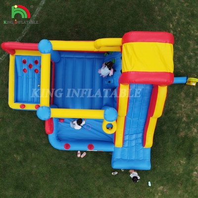 Khóa học chướng ngại vật bơm lên Bounce House Lâu đài với slide Khu vực nhảy và chướng ngại vật leo lên với máy thổi