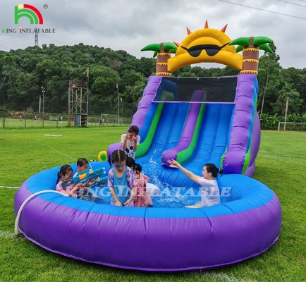 Đường trượt nước bơm đôi với rào cản hồ bơi để leo lên Đường trượt hồ bơi bơm