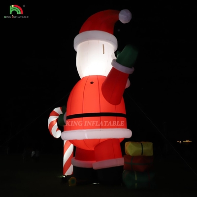 Trò chơi Santa Claus có thể thổi phồng 33ft Cartoon Giant với đèn LED cho trang trí tiệc vườn Giáng sinh