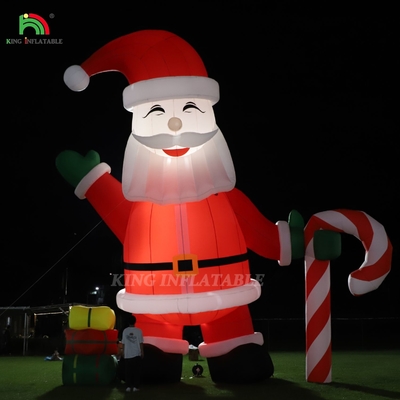 Trò chơi Santa Claus có thể thổi phồng 33ft Cartoon Giant với đèn LED cho trang trí tiệc vườn Giáng sinh