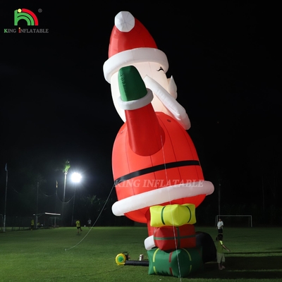 Trò chơi Santa Claus có thể thổi phồng 33ft Cartoon Giant với đèn LED cho trang trí tiệc vườn Giáng sinh