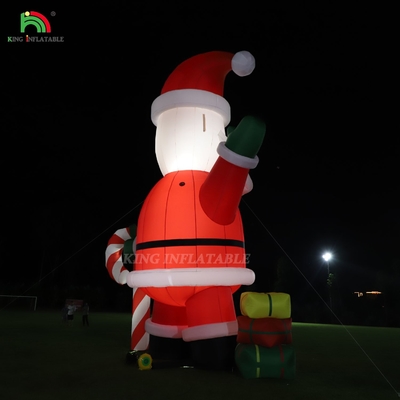Trò chơi Santa Claus có thể thổi phồng 33ft Cartoon Giant với đèn LED cho trang trí tiệc vườn Giáng sinh