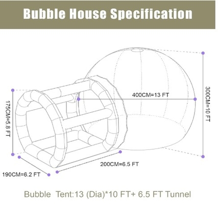 Lều bong bóng bơm ngoài trời Transparent Crystal Dome Lều bong bóng bơm với bong bóng cho đám cưới