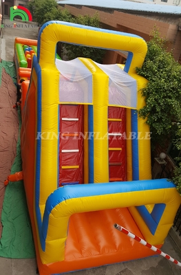 Thể thao tùy chỉnh Trò chơi Lễ hội Carnival Inflatable Challenge Race Đường đua chướng ngại vật với hai làn leo núi và trượt băng