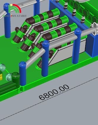 PVC thương mại Giant Inflatable Obstacle Games For Adults Outdoor Running Game Thiết bị sân chơi chướng ngại vật