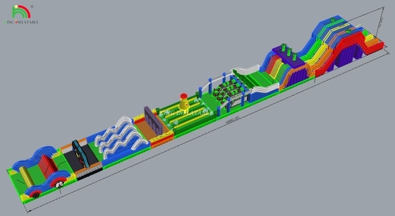 PVC thương mại Giant Inflatable Obstacle Games For Adults Outdoor Running Game Thiết bị sân chơi chướng ngại vật
