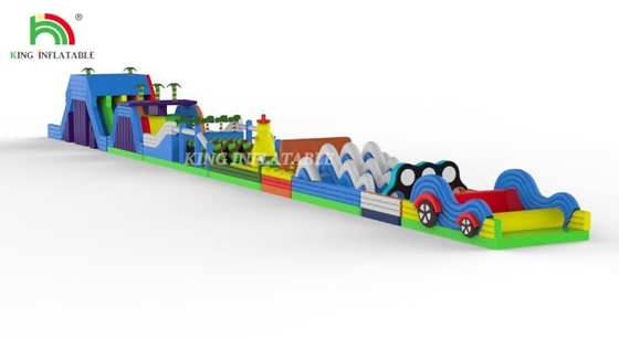 PVC thương mại Giant Inflatable Obstacle Games For Adults Outdoor Running Game Thiết bị sân chơi chướng ngại vật