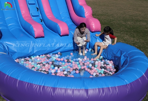 Thương mại 100% PVC hai làn đường bơm nước trượt ngoài trời ướt khô nước trượt lớn với bể bơi