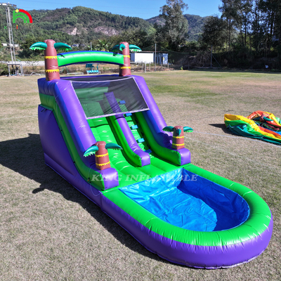 PVC Commercial Inflatable Water Slide Outdoor Backyard Kids Water Slide With Bigger Water Splash Pool & 1100W Blower
