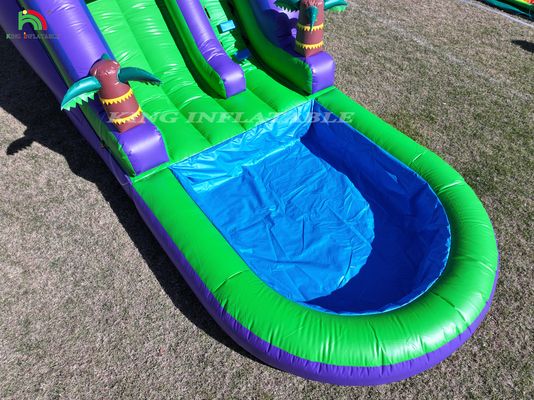 PVC Commercial Inflatable Water Slide Outdoor Backyard Kids Water Slide With Bigger Water Splash Pool & 1100W Blower