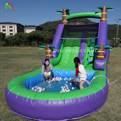 PVC Commercial Inflatable Water Slide Outdoor Backyard Kids Water Slide With Bigger Water Splash Pool & 1100W Blower