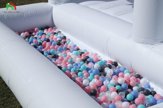 13x13x10ft thương mại White Bounce House Jumper lớn Bouncy Lâu đài bơm cho trẻ em Người lớn với trượt và bóng Pit