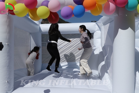 13x13x10ft thương mại White Bounce House Jumper lớn Bouncy Lâu đài bơm cho trẻ em Người lớn với trượt và bóng Pit