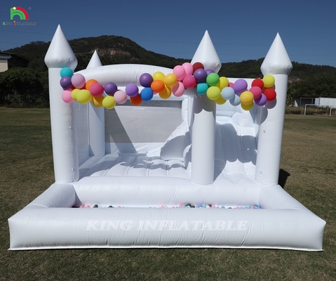 13x13x10ft thương mại White Bounce House Jumper lớn Bouncy Lâu đài bơm cho trẻ em Người lớn với trượt và bóng Pit