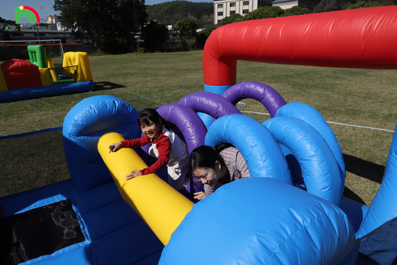 Commercial Outdoor Inflatable Bouncer Combo Bounce House Kids Party Bouncy Castle With Slide Ball Pit Climbing Obstacle Blower (Thiết bị thổi trở ngại)
