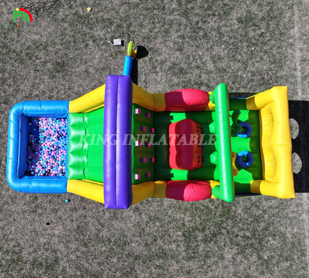 Bouncer có thể bơm lên Combo Obstacle Course Bounce Castle House With Slides Ball Pit Climbing Obstacle Blower