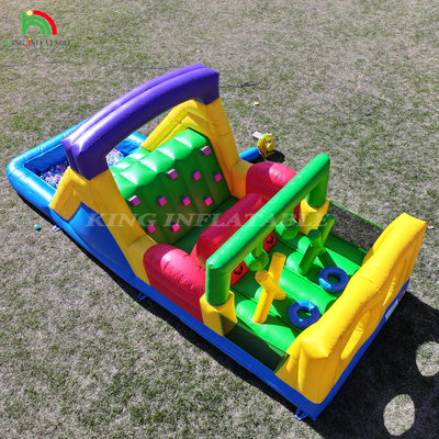 Bouncer có thể bơm lên Combo Obstacle Course Bounce Castle House With Slides Ball Pit Climbing Obstacle Blower