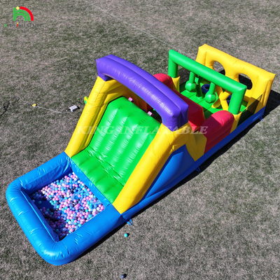 Bouncer có thể bơm lên Combo Obstacle Course Bounce Castle House With Slides Ball Pit Climbing Obstacle Blower