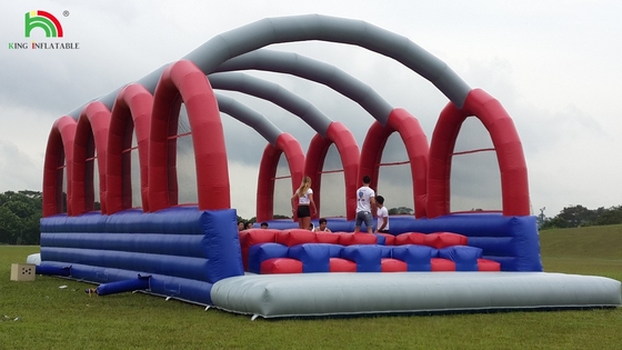 PVC Tarpaulin 5k Khóa học chướng ngại vật bơm lên Combo Large Slide Chướng ngại vật bơm lên tương tác cho người lớn
