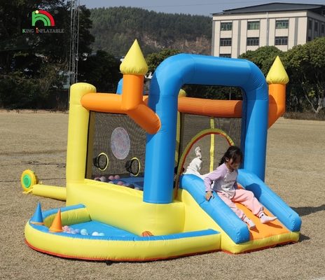Trẻ em bơm lên Bounce House Combo Party Toddler bơm lên nhảy Bouncy Castle với Slide Pool Basket Dartboard Trampoline