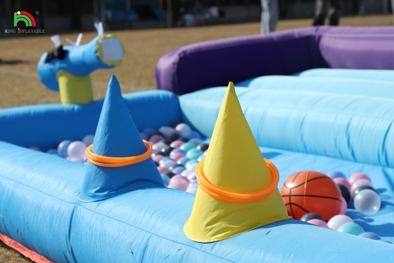 Nhà bật lên có thể bơm với trượt leo tường trở ngại Trampoline Ball Pit Pool