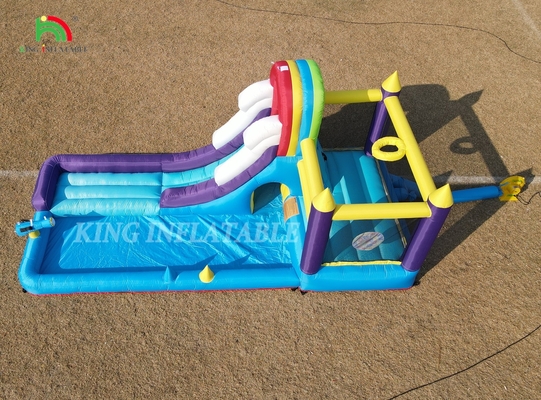 Nhà bật lên có thể bơm với trượt leo tường trở ngại Trampoline Ball Pit Pool