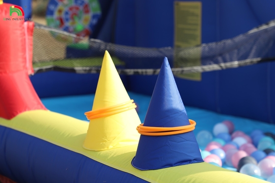 Kids Party Wet DryInflatable Bounce House Water Slide Bouncer Combo With Bigger Splash Pool Climbing Blower Basket Dartboard