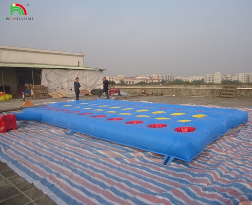 Ngoài Yellow Challenge Inflatable Meltdown Sport Game Với Máy quay