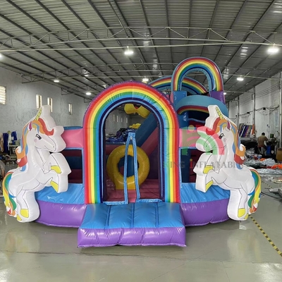 Bouncer có thể bơm lên Combo Obstacle Course Bounce Castle House With Slides Ball Pit Climbing Obstacle Blower