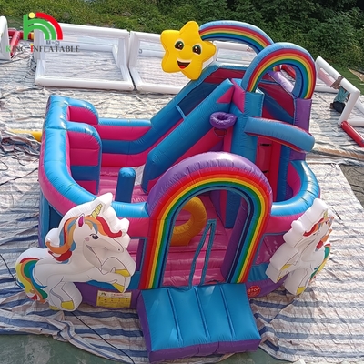 Bouncer có thể bơm lên Combo Obstacle Course Bounce Castle House With Slides Ball Pit Climbing Obstacle Blower
