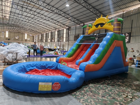 Người lớn Trẻ em Thung lũng nước thương mại lớp PVC đầy đủ hai làn thả nước bơm với hồ bơi nước phun kín