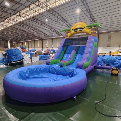 Lượt trượt nước thương mại chất lượng đầy đủ PVC hai làn trượt nước bơm với hồ bơi nước phun kín