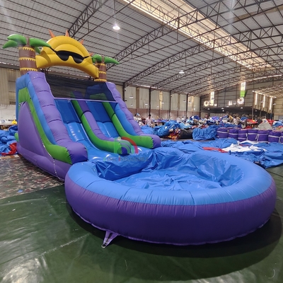 Lượt trượt nước thương mại chất lượng đầy đủ PVC hai làn trượt nước bơm với hồ bơi nước phun kín