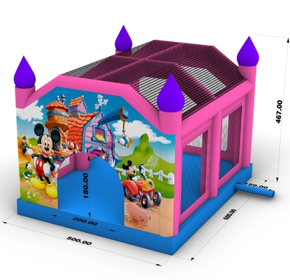 Nhà thả hoa nổi thương mại Mickey Mouse Thả hoa nổi Bouncy Castle Thả hoa nổi cho bữa tiệc trẻ em lớn