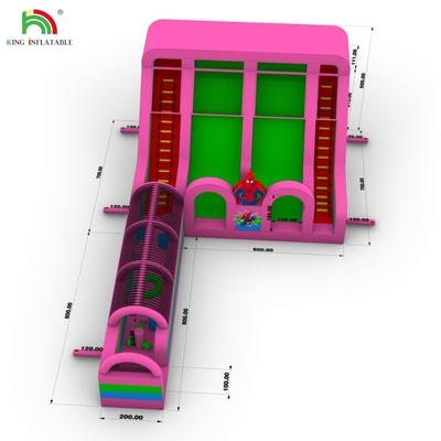 Thương mại chất lượng PVC Spider-Man Water Slide Inflatable Bounce House ComboObstacle Course Slide Inflatable Water Slide