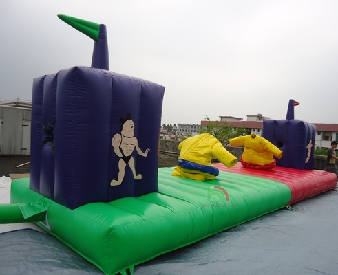 Trò chơi nổi chất lượng cao Carnival Bounce House Sumo Suits Bungee Run cho người lớn trẻ em
