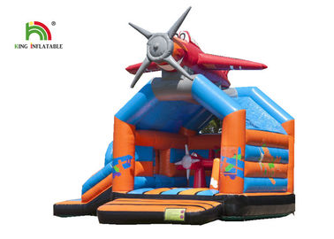 Lâu đài màu đỏ bơm hơi Lâu đài với Bouncer Chống cháy Plato 0,55mm Pvc Tarpaulin