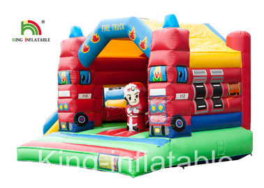 Trượt loại xe cứu hỏa Trampoline bơm hơi lâu đài cho trẻ em trong nhà
