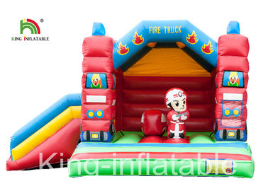 Trượt loại xe cứu hỏa Trampoline bơm hơi lâu đài cho trẻ em trong nhà