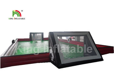 Portable Red Green Trò chơi thể thao bơm hơi / Sân bóng đá bơm hơi 25 * 10m
