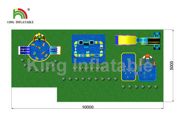 Người lớn tùy chỉnh Công viên nước bơm hơi ngoài trời khổng lồ cho sân chơi giải trí