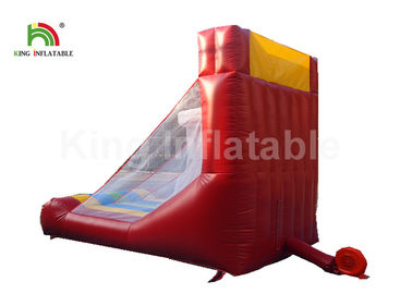 Red Triple Basketball Hoop Bắn trò chơi thể thao bơm hơi cho thuê lửa - chống cháy