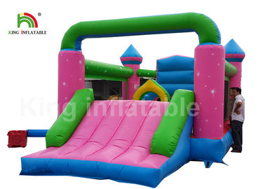 Bền bỉ PVC màu hồng công chúa bơm hơi thương mại nhà cho trẻ em Hoạt động ngoài trời